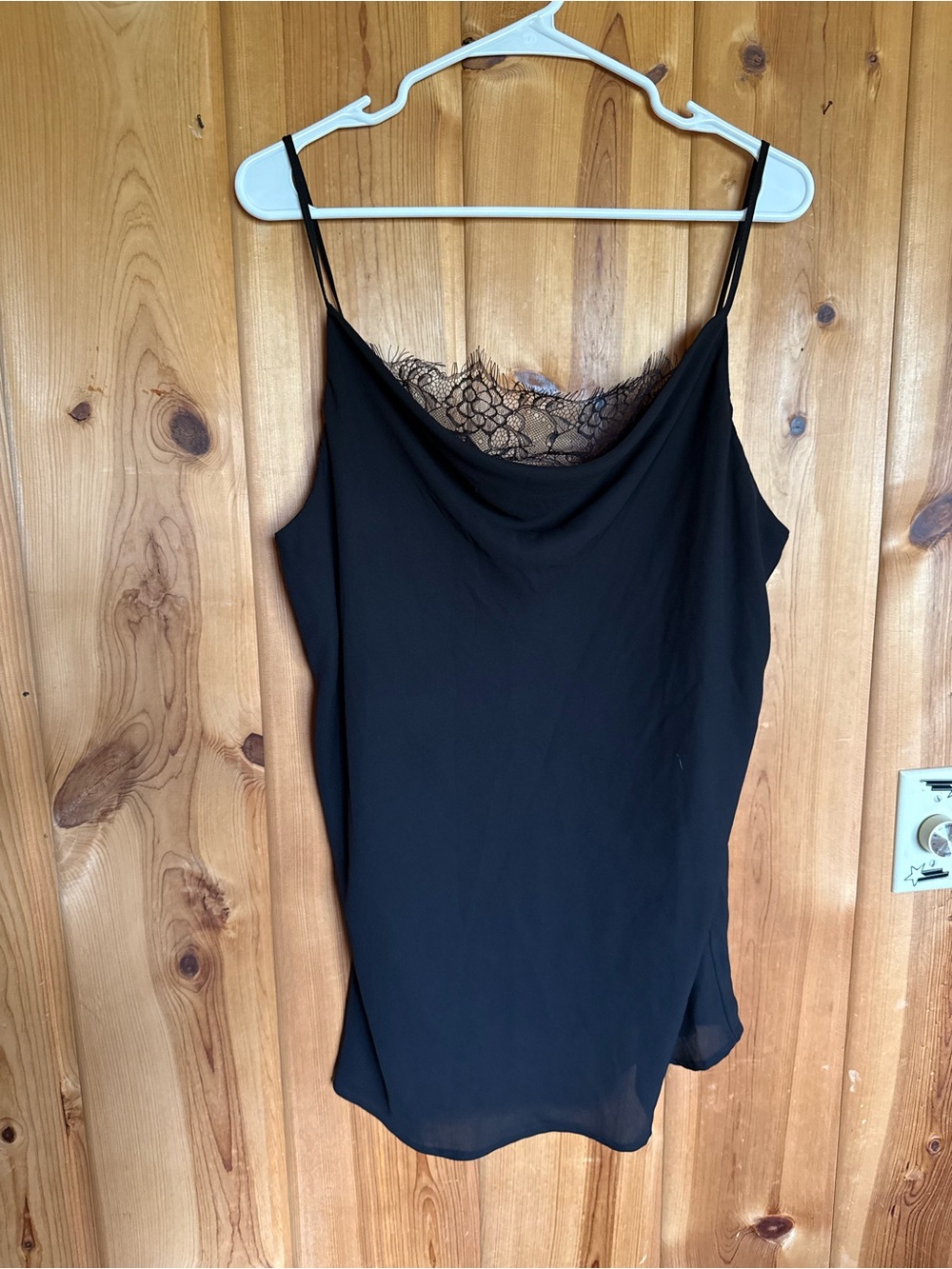 Maurices Black Lace-Trim Cowl Neck Camisole